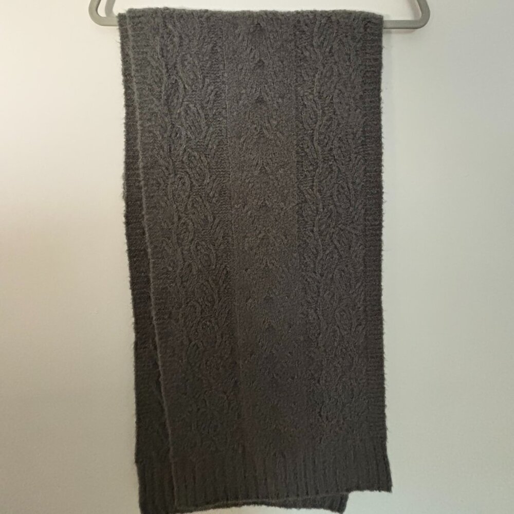 J Crew Cable Knit Wool Blend Large Scarf/Shawl - Charcoal - NWT